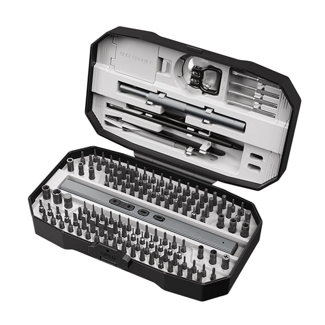 Juego de destornilladores pequeños 153 en 1, kit de herramientas de reparación electrónica, destornilladores de precisión portátiles y resistentes al gris