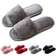 thumbnail image 5 of Leozcaa Fuzzy Open Toe Slippers for Women Indoor Cozy Memory Foam Slip On House Slides Shoes Gifts, 5 of 6