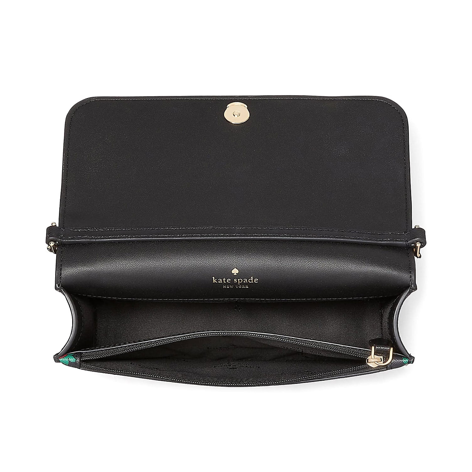 Kate Spade New York Women’s Madison Rose Toss Printed Small Flap Crossbody Bag (Black Multi)