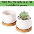 thumbnail image 2 of Planter Pot Bamboo Saucer Round Set of 6, Succulent Pot Holder Drainage Tray for Most Small Ceramic Succulent Planters Holding Drainage Water, 2 of 6