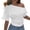 White, variant on Summer Smocked Sleeveless Blouse Off Shoulder Ruffled Waist Tie Slim Fit Casual Top Long Sleeve Tees for Women T Shirt Women Summer Casual Raglan Tee