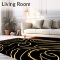 thumbnail image 2 of ODIKA 2'x3' Machine Washable Non-Slip Area Rug, Abstract Swirl Contemporary with Dynamic Flowing Curves High Traffic Rug with Pad, Black, 598494, 2 of 8