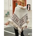 thumbnail image 5 of Kukuzhu Châle Cardigan pour Femmes Col Poncho Cape Chandail Mode Hiver avec Franges, 5 of 5