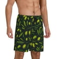 thumbnail image 2 of Gaeub Green Branch Olive Printed Men's Short Pajama Pants, Lightweight Lounge & Sleep Bottoms Keep You Cool - Large, 2 of 9