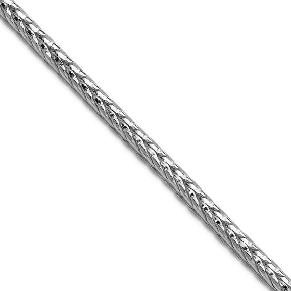 925 Sterling Silver Rhodium Plated 3.8mm Sparkle-Cut Round Franco Chain Necklace 24 Inch Chain Necklace for Women and Me