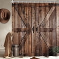 thumbnail image 2 of Rustic Barn Door Shower Curtain Set for Bathroom, Farmhouse Arts Bathroon Decor Curtains, Vintage Countryside Wood Board Waterproof Fabric Bath Curtains with Hooks 70x70inch, 2 of 4