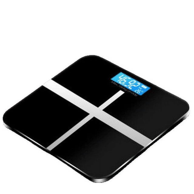Digital Weight Scale, High Measurement Accuracy up to 50g, Calorie Center, Heart Rate Detection, Large LCD Display(Battery type cross emperor black)