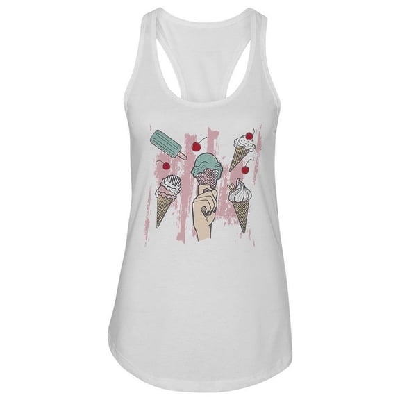 Ice Cream Doodles. Tank Women -Image by Shutterstock, Female XX-Large