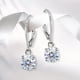 Savlano Rhodium Plated Cubic Zirconia Leverback Earrings – 7MM Round Cut Dangle Earrings For Women, Hypoallergenic
