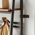 thumbnail image 3 of MIUUKA Coat Rack Shoe Bench,Multi-Functional 4-in-1 Hall Tree,Shoe Storage Bench,Metal Freestanding Entryway Coat Rack Organizer,Single Row Hook 31.5" Width,Brown, 3 of 8