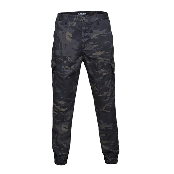 Pantalones tácticos de senderismo Yuyangstore Camuflaje Black_S