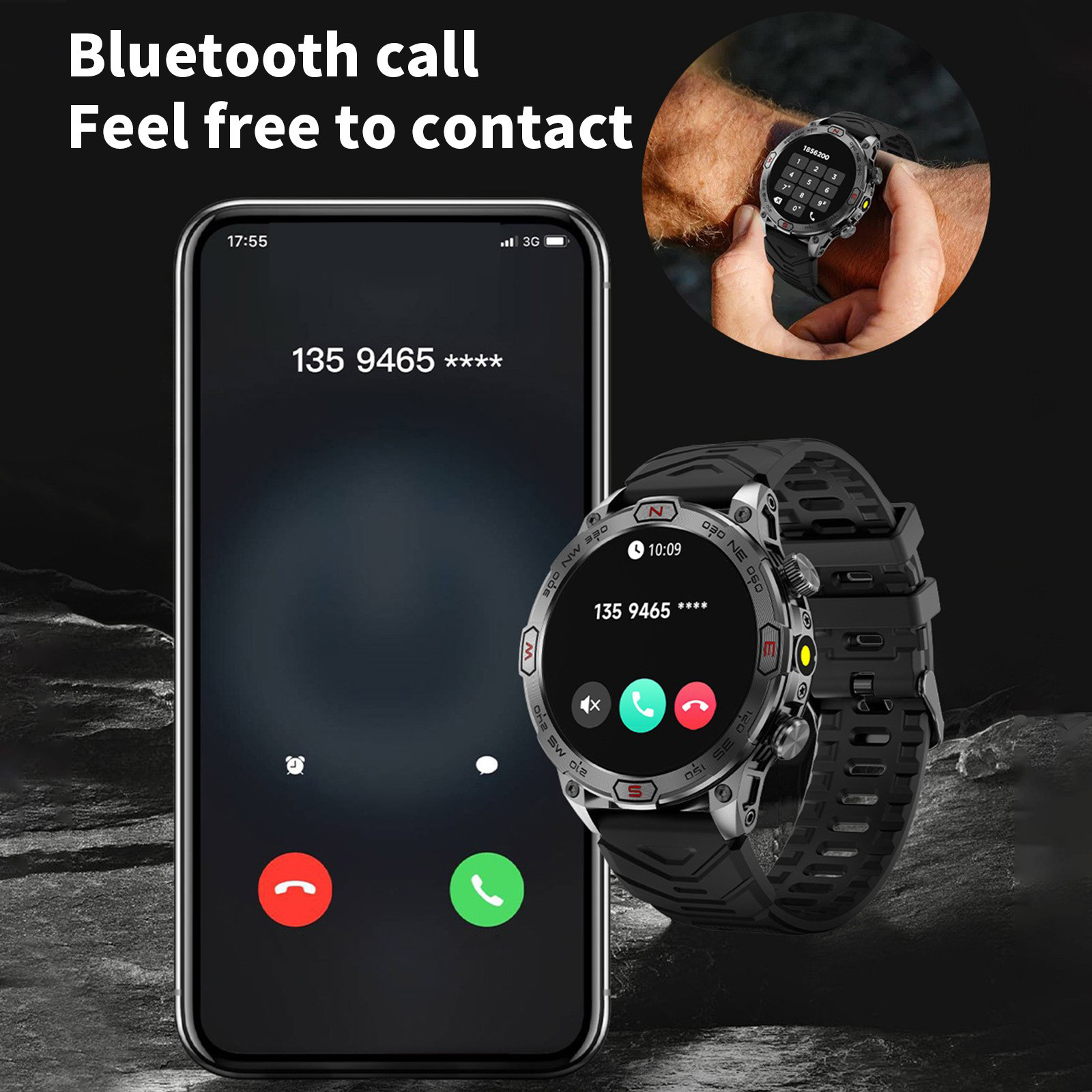 AZXY Smart Watch,Health Smart Watches,Bluetooth Smart Watch,Cheap Sports Touchscreen Smartwatch for Women Men Android with Talk Call Music,Waterproof Fitness Trackers