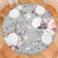 thumbnail image 2 of Pioneer Flower Floral Print Pattern Round Fitted Tablecloth with Elastic Edge,Dining Table Cover Waterproof,Outdoor Round Tablecloth for Camping,Dining,Indoor and Outdoor, 2 of 7