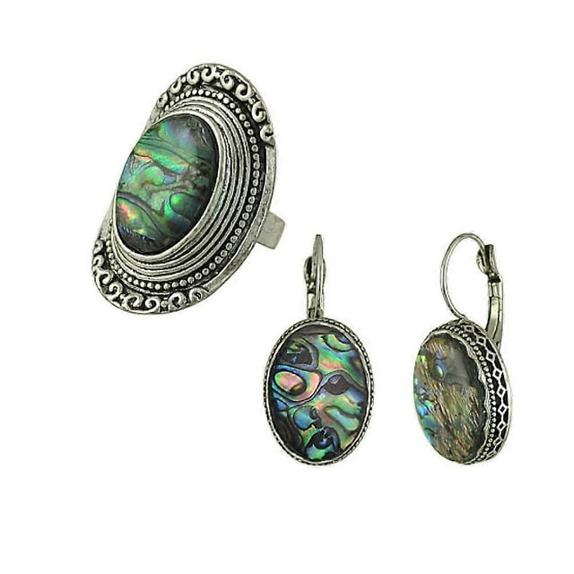 Women Trendy Jewelry Exaggerated Appearance Dangler Ring Set Alloy Earrings for Work 1Set
