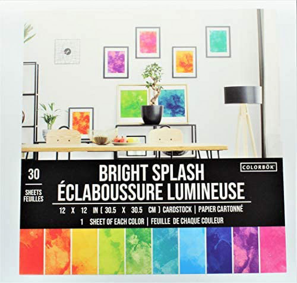 Colorbok Bright Splash Multicolor Watercolor Cardstock Paper Pad, 12"x12", 135 lb./200 gsm, 30 Sheets - image 3 of 4