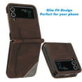 thumbnail image 2 of SaniMore for Samsung Galaxy Z Flip 4 6.7-inch Case, Premium PU Leather Folding Slim TPU Shockproof Interior Anti-Scratch Full Body Protection Cover for Samsung Galaxy Z Flip 4, Brown, 2 of 5