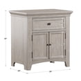 thumbnail image 2 of Weston Home Crestler Classic Cupboard Nightstand with 1-Drawer & Charging Station, Antique White, 2 of 7
