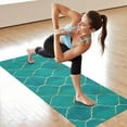 thumbnail image 6 of Teal and Gold Geometric Lattice Pattern Hot Yoga Mat Towel Non Slip for Hot Yoga - Quick-Drying Yoga Mat Cover with 4 Corner Pockets with Travel Bag - Hot Yoga Towel Non Slip 70"x26", 6 of 6