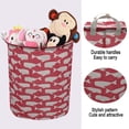 thumbnail image 5 of Howarmer Large Canvas Laundry Hamper, Laundry Basket for and , s Clothes Hamper with Lid, Cute s s Storage Bin Organizer Animal Room Decor, Pink Whale, 5 of 6