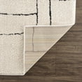 thumbnail image 5 of Hauteloom Keats Living Room, Bedroom Shag Area Rug - High Pile - Modern Abstract Geometric - Beige, Cream, Black - 5'3" x 7', 5 of 20