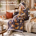 thumbnail image 5 of Joyfy Wearable Blanket Hoodie for Adults Gifts for Teen Girls Sister Women Sherpa Fleece Printed Hooded Blanket Sweatshirt Warm Cozy with Pocket & Sleeves, 5 of 7