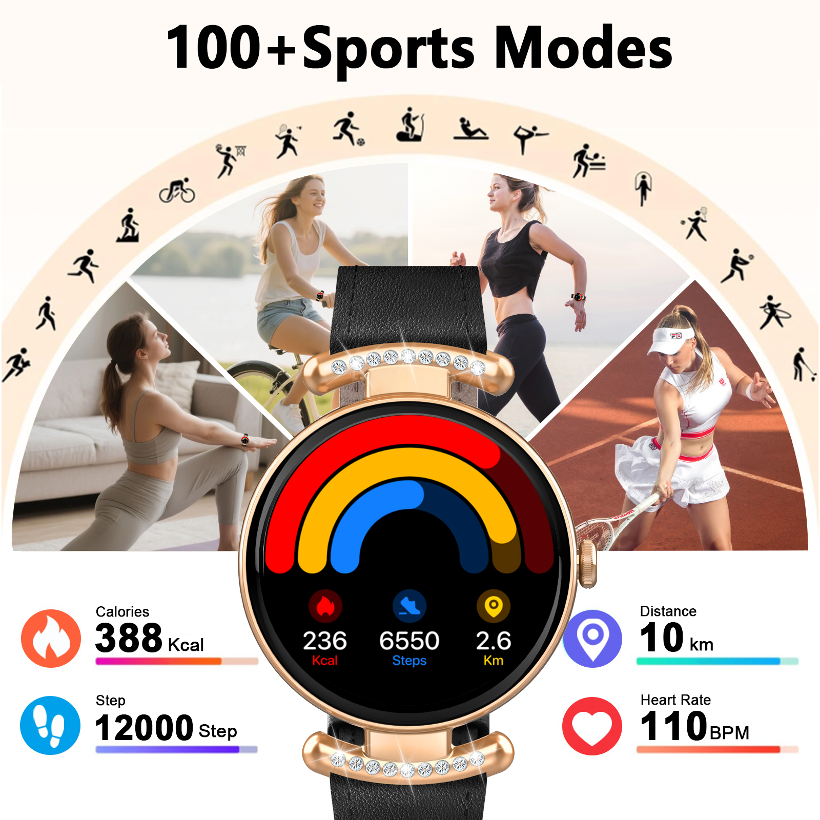 Geryst Smart Watch for Women 1.2" AMOLED Round photo 5