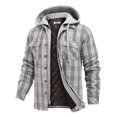 thumbnail image 4 of COOFANDY Men's Flannel Shirt Jacket Fleece Lined Plaid Coat Full Zip Up Hoodie, 4 of 6