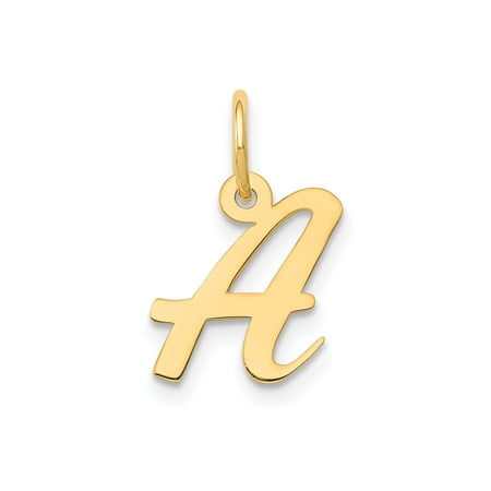 FJC Finejewelers 10 kt Yellow Gold Small Script Initial A Charm 17 x 11 mm