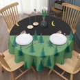 thumbnail image 3 of Green Bigfoot and Campfire Pattern Round Tablecloth 60"x60",Wrinkle Wipeable Table Cloth for Kitchen Dining Room Picnic Patio Party, 3 of 6
