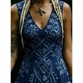 thumbnail image 4 of Multicolor Celtic Knot & Floral Print V-Neck Sleeveless Maxi Dress, 4 of 4