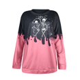 thumbnail image 3 of Suéter informal de manga larga con estampado de esqueleto navideño y efecto tie-dye para mujer, 3 of 6