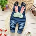 thumbnail image 4 of KIDSCOOL SPACE Baby 3D Bunny Cartoon Soft Cotton Knitted Jeans Overalls,3-6 Months, 4 of 6