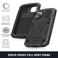 thumbnail image 4 of SaniMore for iPhone 14 Plus 6.7" 2022 Tri-layer Case with Wireless Charging Tempered Glass Screen Protector Hidden Bracket Drop Resistant Heavy Duty Protective Case for iPhone 14 Plus,  Black, 4 of 8