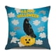 thumbnail image 2 of 4 piezas Halloween Taie D'oreiller, decoración azul de Halloween Jardin Taie D'oreiller Happy Halloween Coton Lin Taie D'oreiller 45x45cm, 2 of 5
