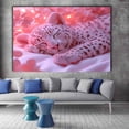 thumbnail image 5 of Mudket Sleeping White Leopard Cub with Pink Glow Canvas Wall Art, Cute Nursery Animal Paintings for Bedroom Print for Girls Baby Room Home Decor , Framed Ready to Hang - 12"L x 8"W, 5 of 9
