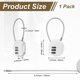 thumbnail image 3 of Uxcell Candado de Combinación de 1 Paquete, Aleación de Zinc, Candado de Combinación de Cable de 3 Dígitos, Candado Sin Llave para Equipaje al Aire Libre [Blanco], 3 of 7