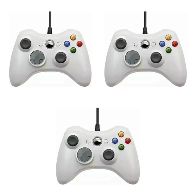 3x Controles Usb Alambrico Compatible Para Xbox 360 Fat Slim