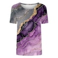 thumbnail image 4 of Staron Women's Casual Printed T-Shirt Round Neck Short Sleeve Basic Fashion Top, Purple S, 4 of 4