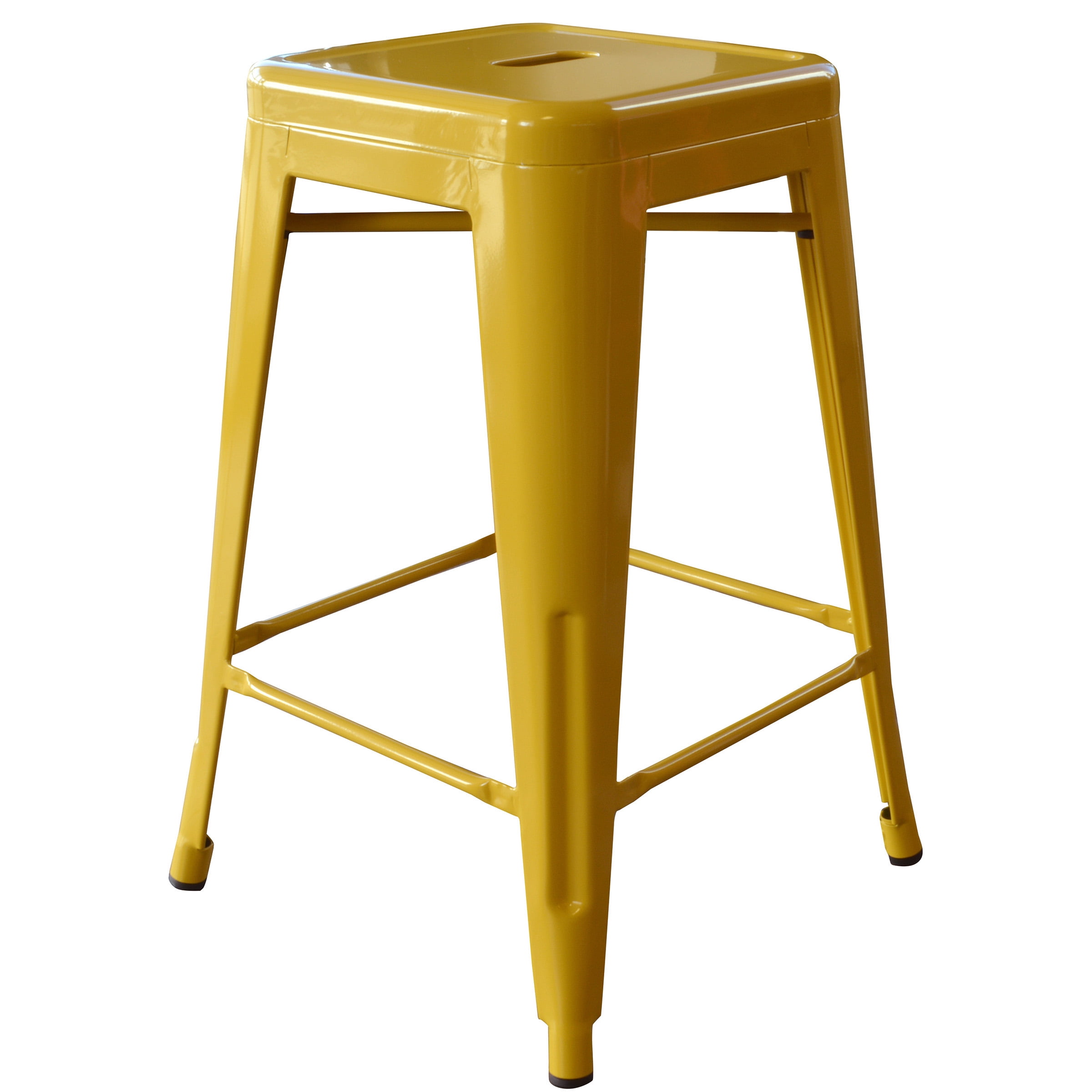AmeriHome 4 Piece Gold Finish 24-inch Metal Backless Bar Stools