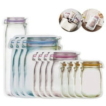 Clearance Preservation Reusable Food 28Pc Jar Fridge Bags Freezing Fresh Storage Produce Closure Bags & lids & Boxes for Home & Kitchen multicolour