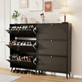 thumbnail image 6 of Fiogmub Shoe Cabinet with 3 Flip Drawers, Freestanding Shoe Storage Cabinet, Narrow Shoe Rack Organizer for Entryway, 6 of 9