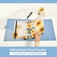 thumbnail image 3 of FORMRS 2 Pack Pencil Pouch for 3 Ring Binder with Clear Window Zipper Case, Beige Sunflowers, 3 of 6