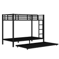 thumbnail image 6 of Tcbosik Twin XL Over Twin XL Bunk Bed with Trundle, Metal Bed Frame with Ladder and Full-Length Guardrail, Noise Free, Black, 6 of 9