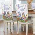 thumbnail image 2 of Happy Easter Chair Covers Set of 8 Spring Gnomes Colored Eggs Floral Grass Chair Back Covers Stretch Removable Washable Slipcovers Protector for Dining Room Kitchen Party Decor, 2 of 9