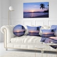 thumbnail image 3 of Designart Hanging Seat in Blue Sunset Beach - Modern Seashore Throw Pillow - 12x20, 3 of 5