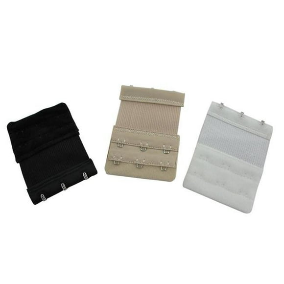 Add on Bra Band Extender 3 Hook Style, Multi Color - Pack of 3