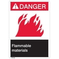thumbnail image 1 of ANSI Z535 Rigid Plastic "Danger Flammable Materials" Sign, 7" x 10" (24 Units), 1 of 1