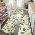 thumbnail image 2 of Brown Green Mushroom Fruit Leaf Beige Pattern Kitchen Rugs Sets Of 3,Kitchen Runner Rugs Non Skid Washable,Decorative Kitchen Floor Mats for Kitchen,Sink,Laundry,17"x30"+ 17"x47" + 17"x59", 2 of 6