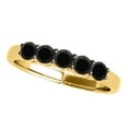 thumbnail image 1 of AoneJewelry Black Diamond Five Stone 1.00 Carat Prong Set Wedding Band In 14K Yellow Gold, 1 of 5