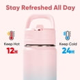thumbnail image 3 of Daluvenix 12oz Insulated Kids Water Bottle with Straw and Carry Handle, Leak-Proof BPA-Free Stainless Steel Bottle, Gradient Pink Blue, 3 of 10